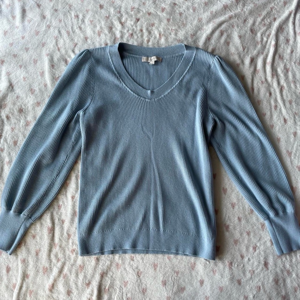 Blue Ribbed Sweater - Picture 2 of 3